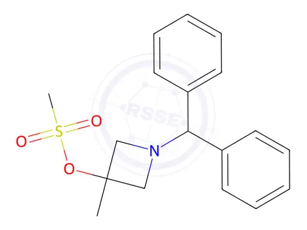 Chemical structure of 1-Benzhydryl-3-methanesulfonyloxy-3-methylazetidine