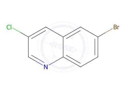 Chemical structure of 6-bromo-3-chloroquinoline
