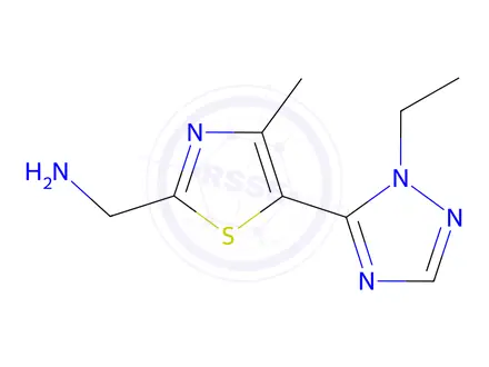 Chemical structure of (5-(1-Ethyl-1h-1,2,4-triazol-5-yl)-4-methylthiazol-2-yl)methanamine