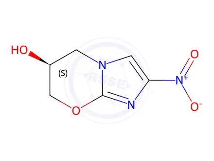 Chemical structure of (S)-2-Nitro-6,7-dihydro-5H-imidazo[2,1-b][1,3]oxazin-6-ol