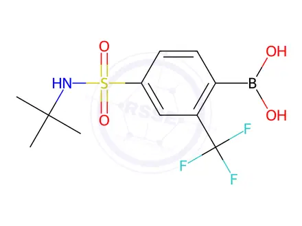 Chemical structure of 4-(N-tert-Butylsulfamoyl)-2-trifluoromethylphenylboronic acid