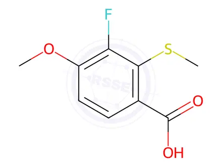 Chemical structure of 3-Fluoro-4-methoxy-2-(methylthio)benzoic acid
