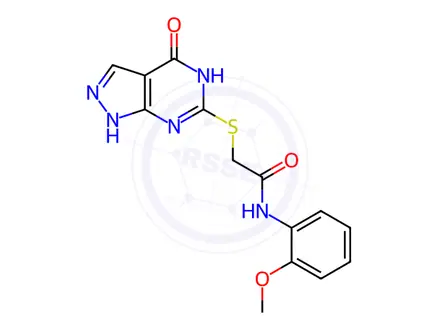 Chemical structure of N-(2-Methoxyphenyl)-2-((4-oxo-4,5-dihydro-1H-pyrazolo[3,4-d]pyrimidin-6-yl)thio)acetamide