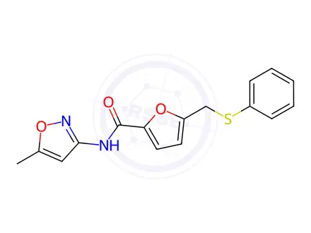 Chemical structure of N-(5-Methylisoxazol-3-yl)-5-((phenylthio)methyl)furan-2-carboxamide