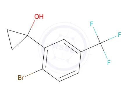 Chemical structure of 1-(2-Bromo-5-(trifluoromethyl)phenyl)cyclopropan-1-ol