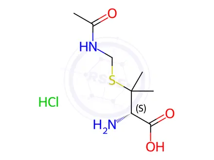 Chemical structure of (S)-Acetamidomethyl-l-penicillamine,Hydrochloride