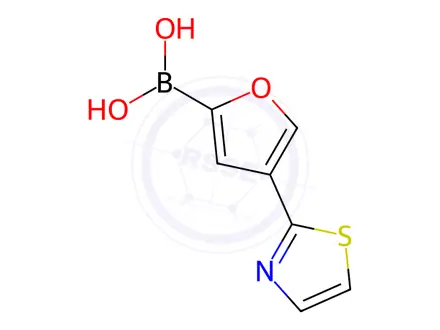 Chemical structure of (4-(Thiazol-2-yl)furan-2-yl)boronic acid