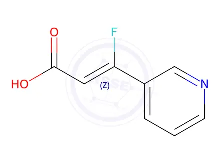Chemical structure of (2Z)-3-fluoro-3-(pyridin-3-yl)prop-2-enoic acid