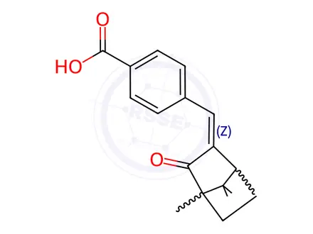Chemical structure of 3-(4’-Carboxybenzylidene)camphor