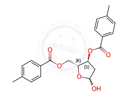 Chemical structure of (2R,3S)-5-Hydroxy-2-(((4-methylbenzoyl)oxy)methyl)tetrahydrofuran-3-yl 4-methylbenzoate