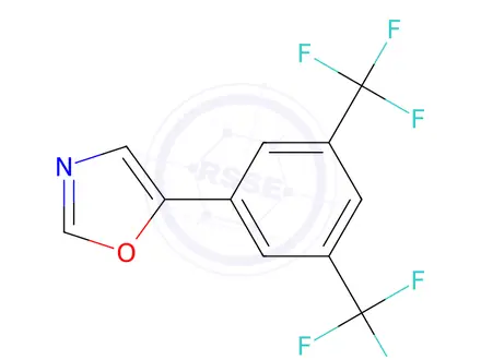 Chemical structure of 5-(3,5-Bis(trifluoromethyl)phenyl)oxazole