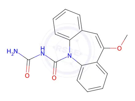 Chemical structure of N-carbamoyl-10-methoxy-5H-dibenzo[b,f]azepine-5-carboxamide