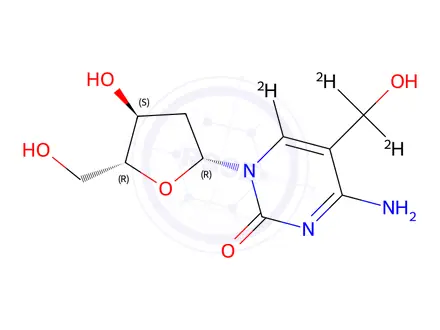 Chemical structure of Azacitidine Impurity 37 (5-(Hydroxymethyl)-2’-deoxycytidine-d3)