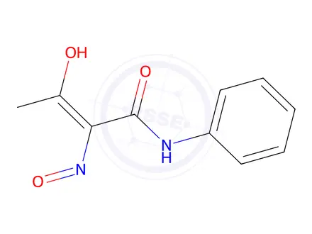 Chemical structure of (2Z)-2-(hydroxyimino)-3-oxo-N-phenylbutanamide