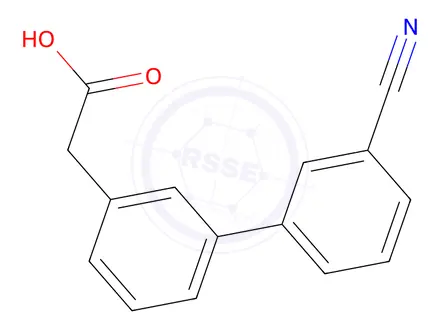 Chemical structure of [3-(3-cyanophenyl)phenyl]acetic acid