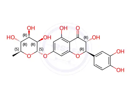 Chemical structure of Taxifolin 7-rhamnoside