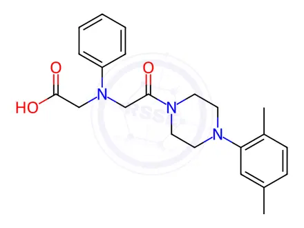 Chemical structure of [{2-[4-(2,5-Dimethylphenyl)piperazin-1-yl]-2-oxoethyl}(phenyl)amino]acetic acid