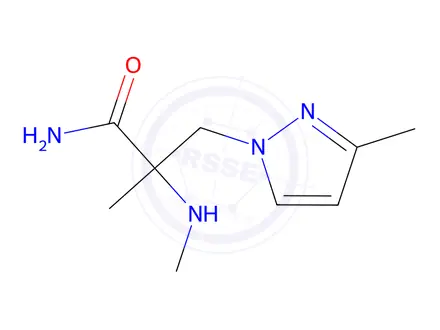 Chemical structure of 2-Methyl-3-(3-methyl-1h-pyrazol-1-yl)-2-(methylamino)propanamide