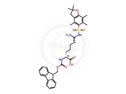 Chemical structure of Fmoc-D-Arg(Pbf)-OH