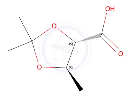 Chemical structure of 1,3-Dioxolane-4-carboxylicacid,2,2,5-trimethyl-,trans-(9CI)