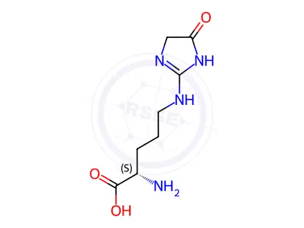 Chemical structure of N5-(4,5-Dihydro-5-oxo-1H-imidazol-2-yl)-L-ornithine