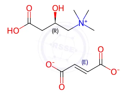 Chemical structure of (R)-3-Carboxy-2-hydroxy-N,N,N-trimethylpropan-1-aminium (E)-3-carboxyacrylate