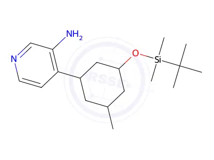 Chemical structure of 4-(3-((tert-Butyldimethylsilyl)oxy)-5-methylcyclohexyl)pyridin-3-amine