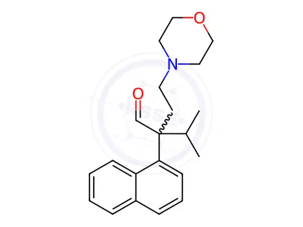 Chemical structure of α-Isopropyl-α-(1-naphtyl)-4-morpholinebutanal