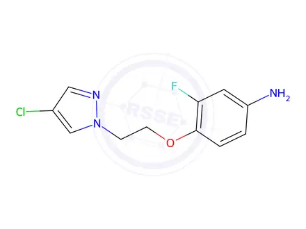 Chemical structure of 4-(2-(4-Chloro-1h-pyrazol-1-yl)ethoxy)-3-fluoroaniline