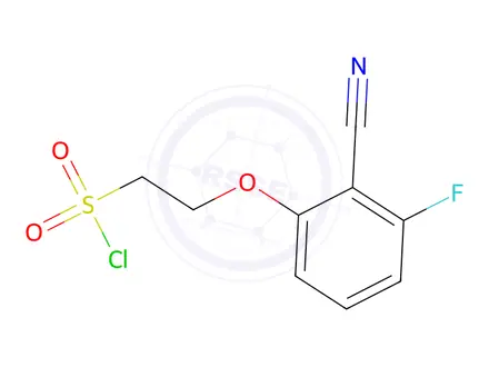 Chemical structure of 2-(2-Cyano-3-fluorophenoxy)ethane-1-sulfonyl chloride