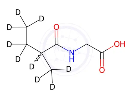 Chemical structure of 2-Methylbutyrylglycine-d9