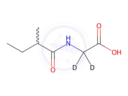 Chemical structure of (±)-N-2-Methylbutyrylglycine-2,2-d2