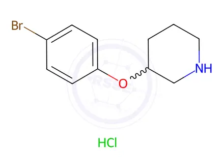 Chemical structure of 3-(4-Bromophenoxy)piperidine hydrochloride