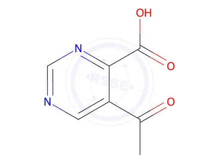 Chemical structure of 4-Pyrimidinecarboxylicacid,5-acetyl-(9CI)