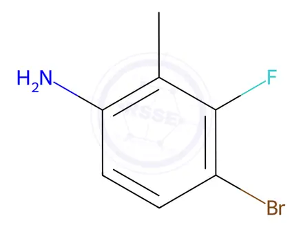 Chemical structure of 4-Bromo-3-fluoro-2-methylaniline