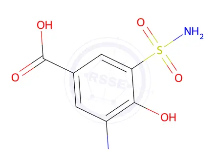 Chemical structure of 3-amino-4-hydroxy-5-sulfamoylbenzoic acid