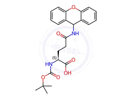 Chemical structure of Boc-Gln(Xan)-OH