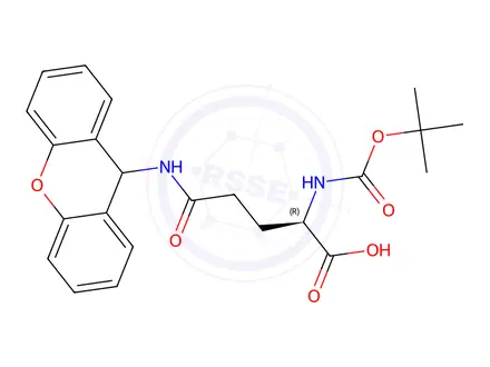 Chemical structure of N2-[(1,1-Dimethylethoxy)carbonyl]-N-9H-xanthen-9-yl-D-glutamine