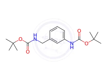 Chemical structure of Carbamic acid, [3-[[[(1,1-dimethylethoxy)carbonyl]amino]methyl]phenyl]-, 1,1-dimethylethyl ester (9CI)