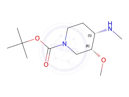 Chemical structure of cis-1-Boc-4-methylamino-3-methoxypiperidine