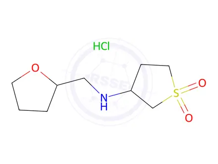 Chemical structure of 3-[(oxolan-2-ylmethyl)amino]-1lambda6-thiolane-1,1-dione hydrochloride
