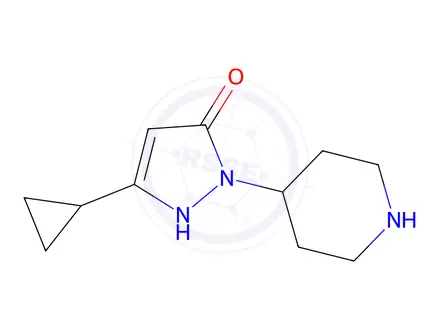Chemical structure of 3-Cyclopropyl-1-(piperidin-4-yl)-1H-pyrazol-5-ol