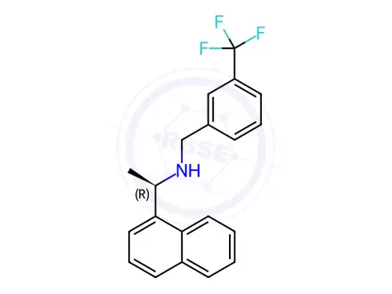 Chemical structure of (R)-1-(Naphthalen-1-yl)-N-(3-(trifluoromethyl)benzyl)ethan-1-amine