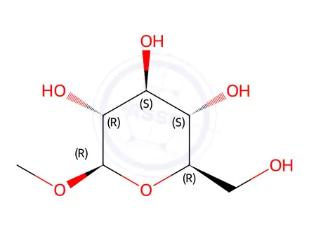 Chemical structure of Methyl β-D-Glucoside Hemihydrate