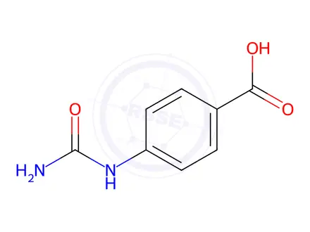 Chemical structure of 4-Ureido-benzoic acid