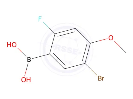 Chemical structure of 5-Bromo-2-fluoro-4-methoxyphenylboronic acid