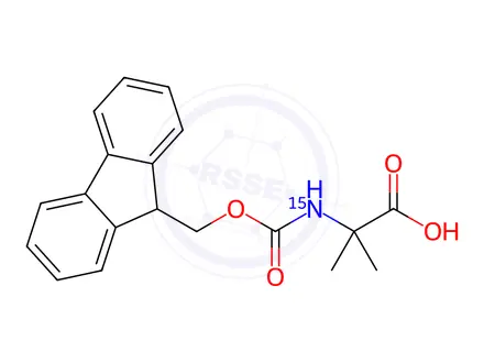 Chemical structure of 2-Aminoisobutyric acid-¹⁵N, α-N-Fmoc