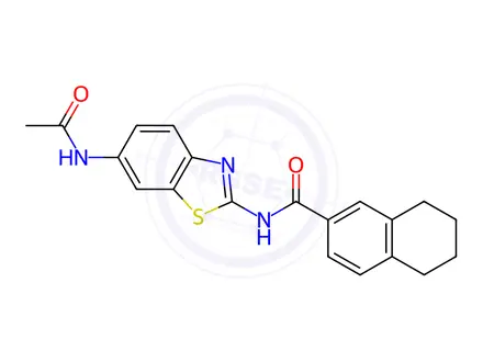 Chemical structure of N-(6-Acetamidobenzo[d]thiazol-2-yl)-5,6,7,8-tetrahydronaphthalene-2-carboxamide