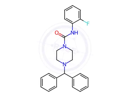 Chemical structure of (4-(Diphenylmethyl)piperazinyl)-N-(2-fluorophenyl)formamide