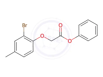 Chemical structure of phenyl (2-bromo-4-methylphenoxy)acetate